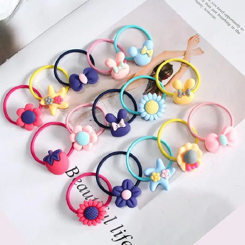 10 PCS Lovely Flower Princess Headwear Baby Headdress Girls Hair Accessories Kids Elastic Hair Bands Children Hair Ropes photo