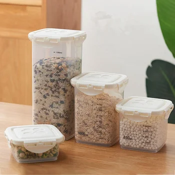 

Food Storage Container Glass Jars Sealed Cans With Cover Kitchen Food Storage Bottles Spice Jars Candy Storage Banks