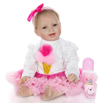 

Bebe reborn 22inch 55cm silicone reborn baby Girl dolls realista reborn toddler bonecas gift NPK DOLL