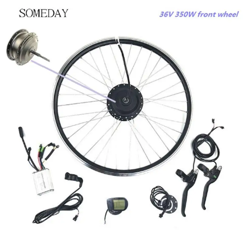 

SOMEDAY 36V350W Ebike /Electric Bicycle Conversion kit front hub Motor Wheel 16/24/26/27.5/ 28/29inch 700c with KT LCD5 display