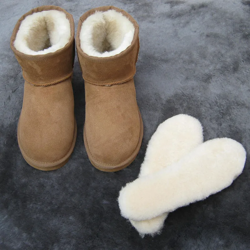 Зимние женские ботинки в австралийском стиле; Теплые ботильоны из овечьей кожи на меху; женские ботинки на меху; Botas Mujer; мини-ботинки
