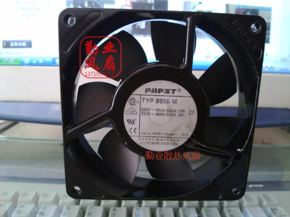 

Original PAPST 12cm 12025 230V 10W 8W TYP 9956 120 * 120 * 25MM AC Fan