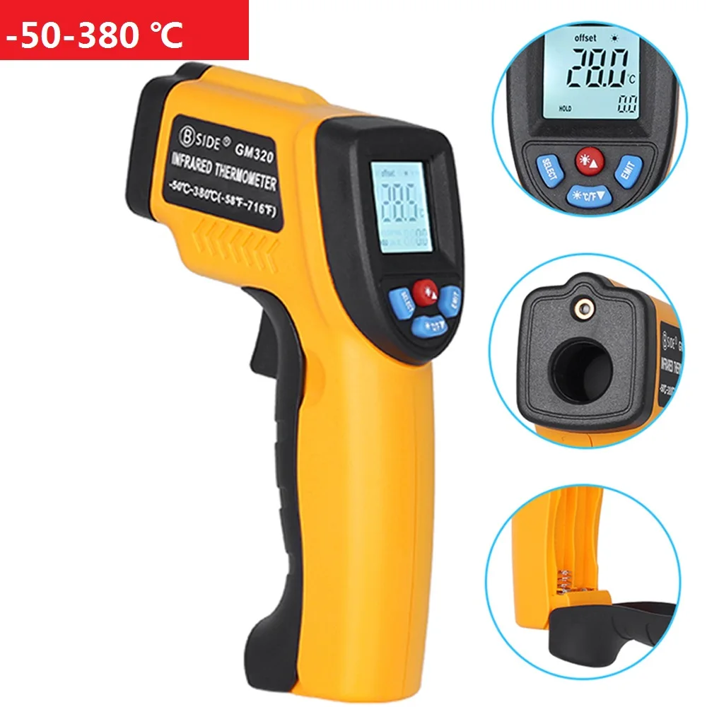 GM320 LCD Digital Thermometer Infrared IR Non-Contact Laser Temperature Gun Tool 