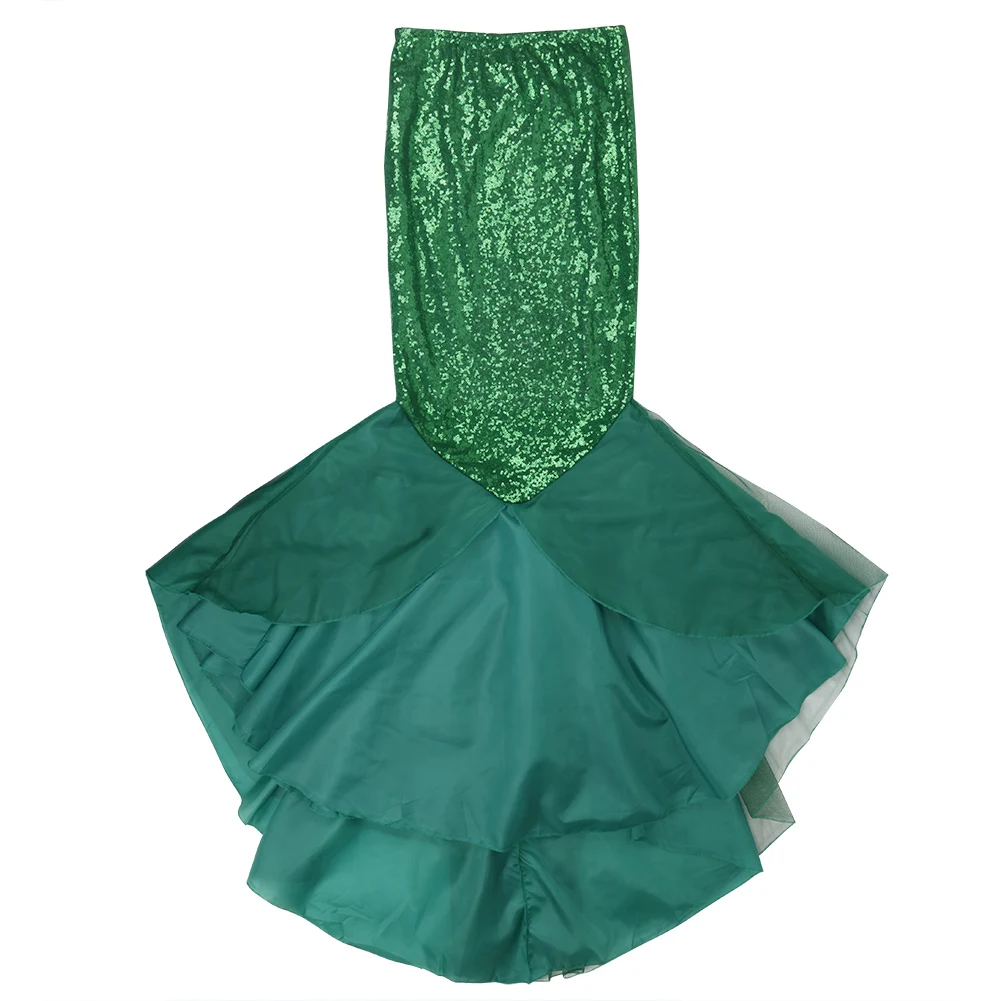 Women Ladies Shiny Sequined Mermaid Tail Skirt Party Photography Cosplay Costume Long Mermaid Tail Halloween Theme Party Dress 5