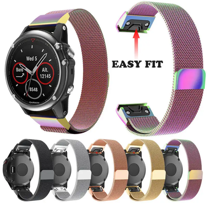 Миланская Магнитная Быстрая Установка часов Ремешок для Garmin Fenix 5X/5X Plus Смарт-часы долговечные аксессуары#810