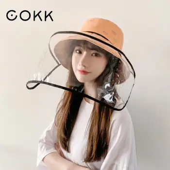 

COKK Bucket Hat With Plastic Cover Hat Windproof Hat Face Eye Full Cover Sun Protection Sun Hats For Women Men