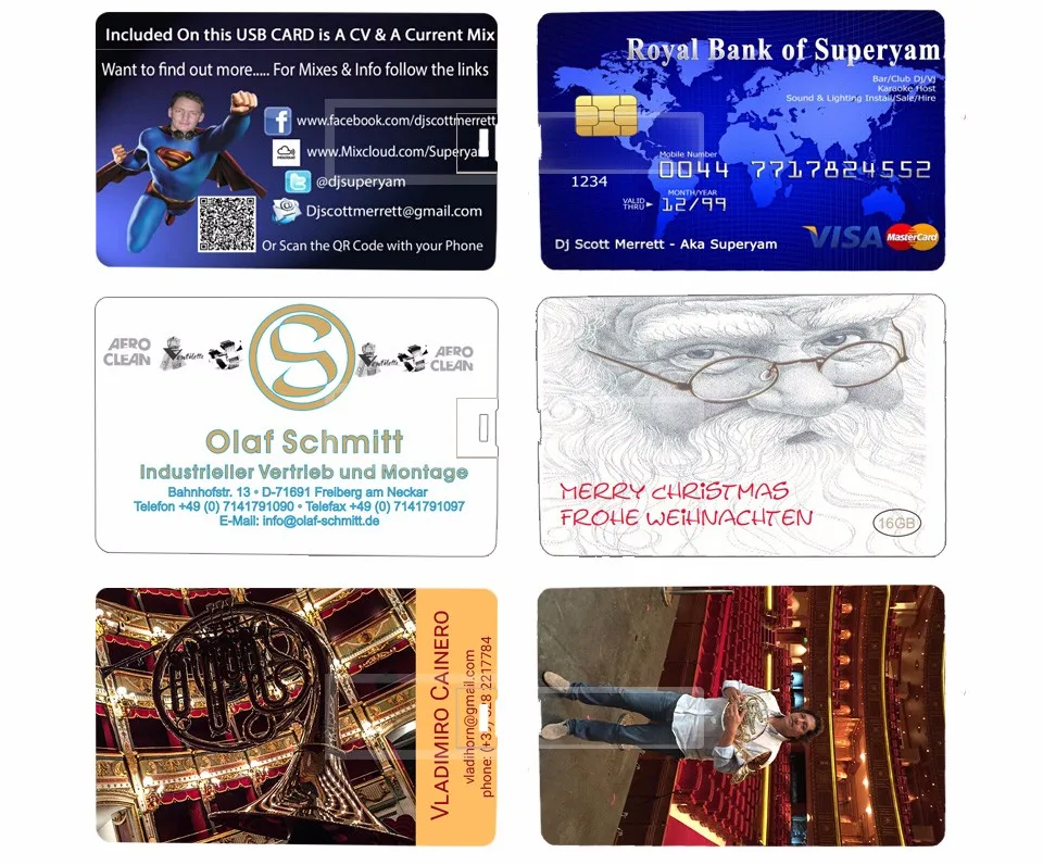 clé usb en forme de carte de crédit avec logo carte de cadeaux vente en pièces par lot