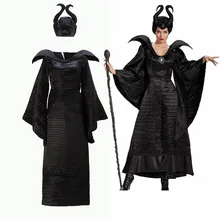 Vestido de fiesta de Halloween para niñas, tutú de maléfica con cuernos, alas de la reina malvada, disfraces de bruja para Cosplay, color negro