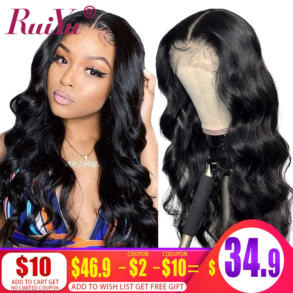 Barato 180 densidad de la Peluca de la onda del cuerpo transparente pelucas de encaje de la onda del cuerpo de la peluca con malla frontal 28 pulgadas T parte brasileño ondulado Peluca de cabello humano