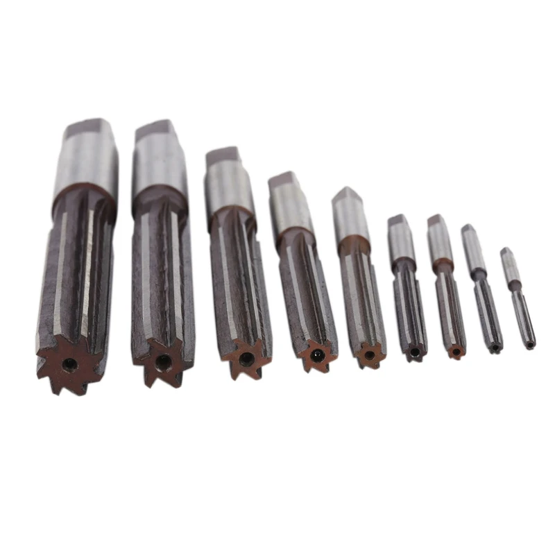 New-9Pcs ручные Reamermm 3 мм 4 мм 5 мм 6 мм 8 мм 10 мм 12 мм 14 мм 16 мм прецизионные H8 9SiCr с прямым хвостовиком ручные инструменты