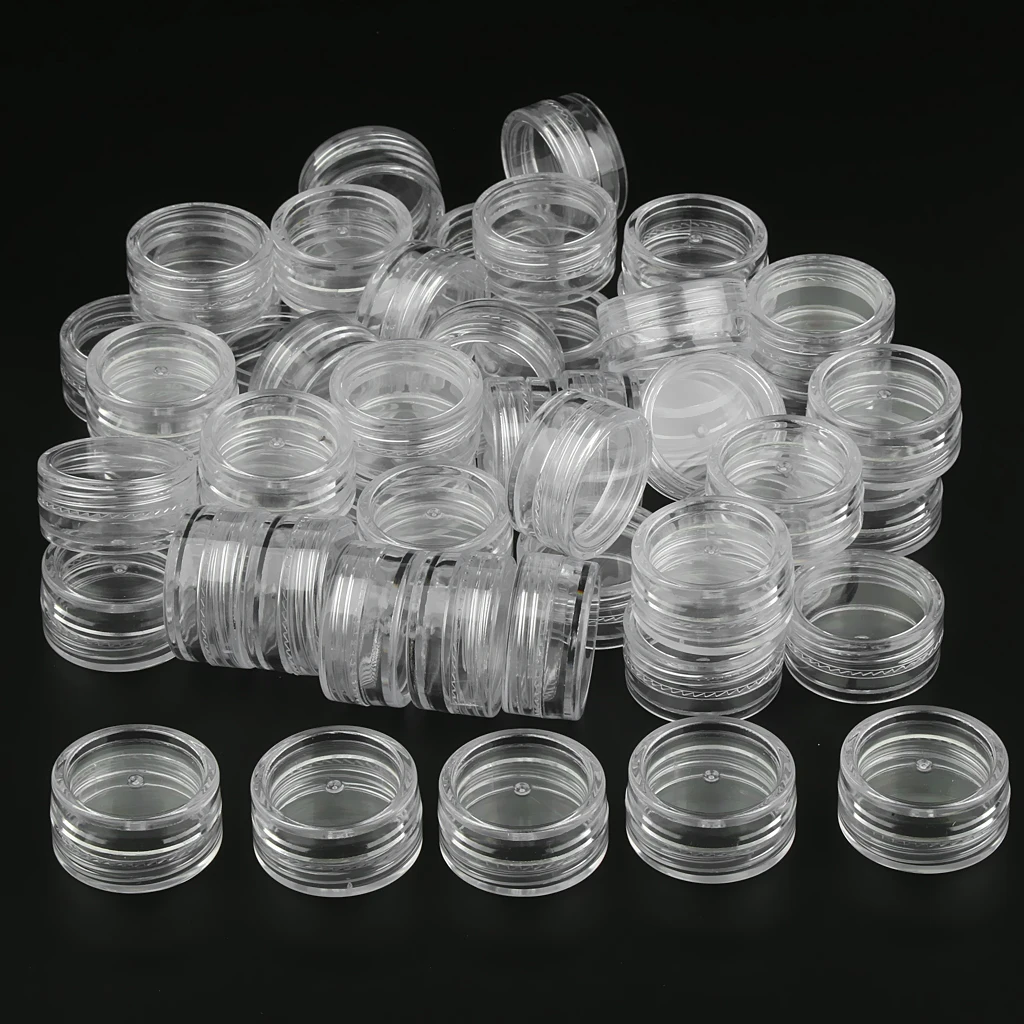 100x 3 Gram Jar Cosmetic  Container Round Pot Tiny For Make Up Jewelry