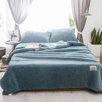 

Thicken Lamb Cashmere Blanket Duvet Cover Solid Cover Throw Bedspread For Warm Color Blankets Winter Quilt Office
