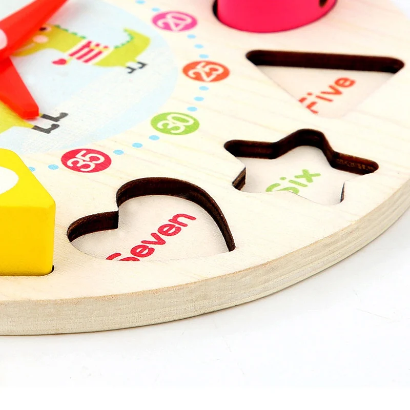 Wooden Clock Digital Geometry Cognitive Matching Educational Toys Baby Learning Toys Colorful Learning Clock Kids Wooded Toys