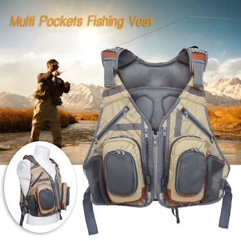 

Outdoor Fishing Vest Backpack Multi Pocket Breathable Mesh Fishing Vest Pack Waistcoat Coat Outdoor Backpack Overalls