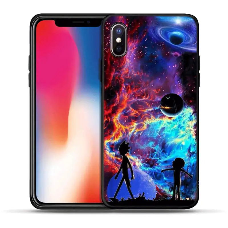 H1373 Черный мягкий чехол Rick and Morty с кошкой для iPhone 5S, SE 6 6s 7 8 plus Мягкий силиконовый чехол из ТПУ для iPhone X XR XS MAX Coque Fundas - Цвет: H1373