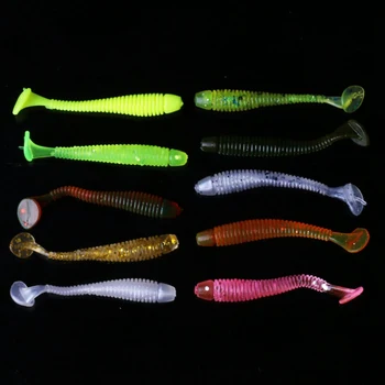 

20pcs/set Artificial Bait T Shape Tail False Worm Shape Plastic Soft Lure Fishing Accessories