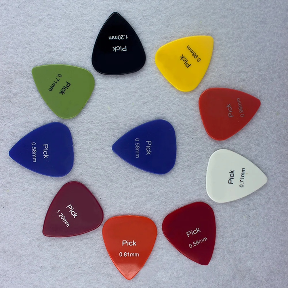 20pcs 0.58mm 0.98mm 1.5mm Smooth ABS Guitar Picks Plectrum Durable Guitar Picks for Guitar Bass Ukelele Players - Цвет: 0.58mm