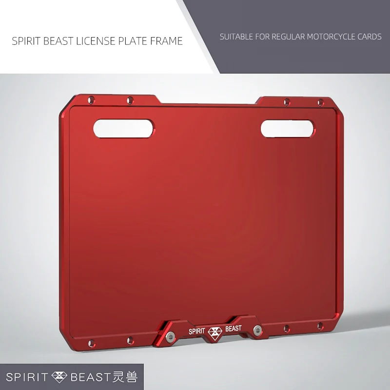 red SPIRIT BEAST рамка номерного знака из алюминиевого сплава для мотоцикла Универсальная рамка номерного знака украшение для мотокросса - Цвет: red
