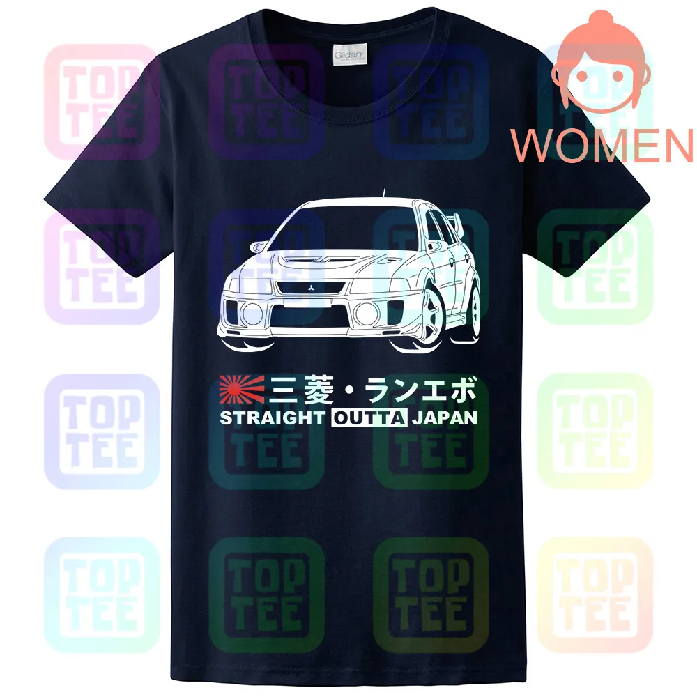 Футболка GT-shirt Mitsubishi Lancer GSR Evolution V CP9A - Цвет: Women Navy