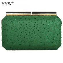 YYW зеленая вечерняя женская сумка с кристаллами и бриллиантами, женская вечерняя сумочка, клатч Minaudiere, свадебные клатчи, сумочка на цепочке