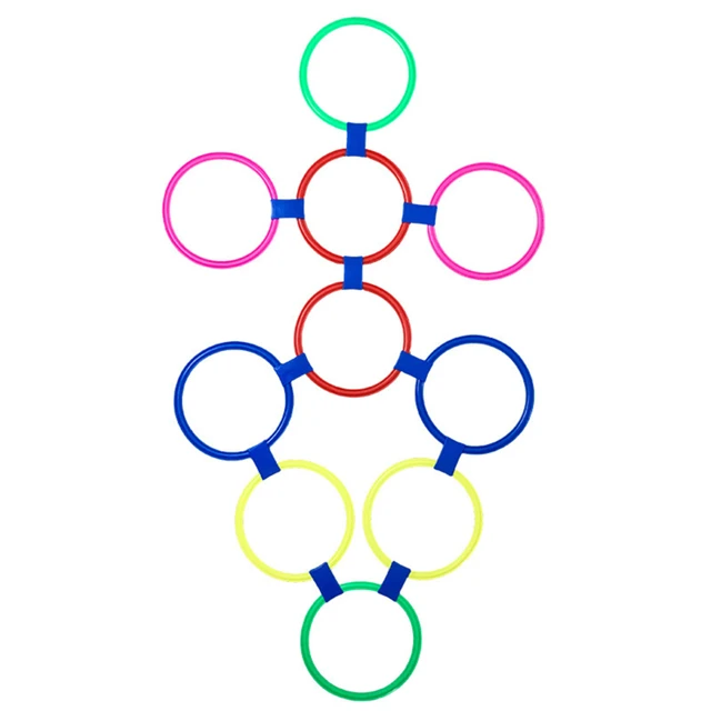 Children Brain Games Hopscotch Jump Circle Rings Set Kids Sensory Play Indoor Outdoor For Training Sports and Entertainment Toy 4