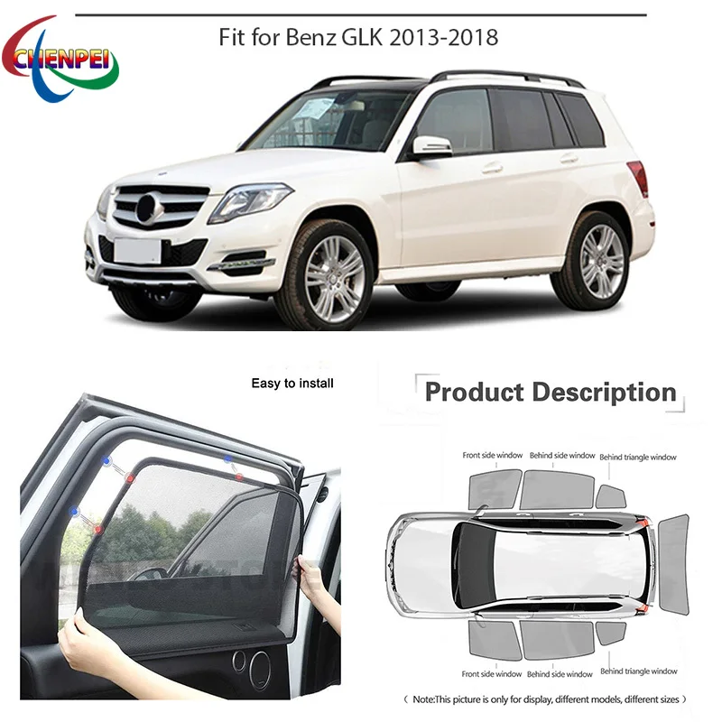

For Mercedes-Benz GLK Car Full Side Windows Magnetic Sun Shade UV Protection Ray Blocking Mesh Visor Car Decoration Accessories