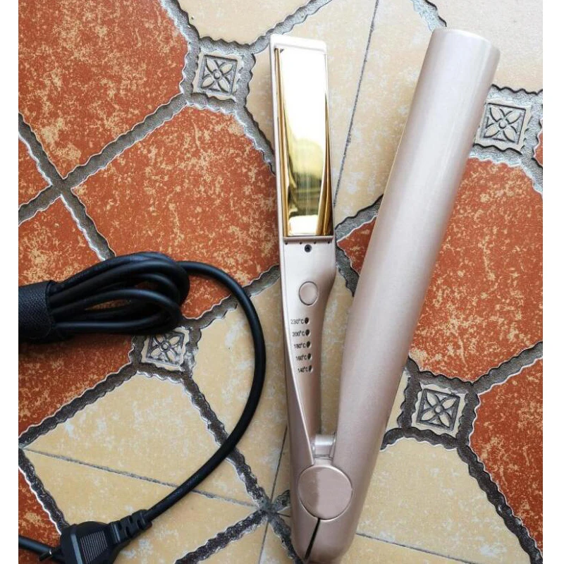 

High Quality Titanium temperature control Hair curler Hair Straightener Titanium Gold Plate US EU UK plug 5 lamp via epacket