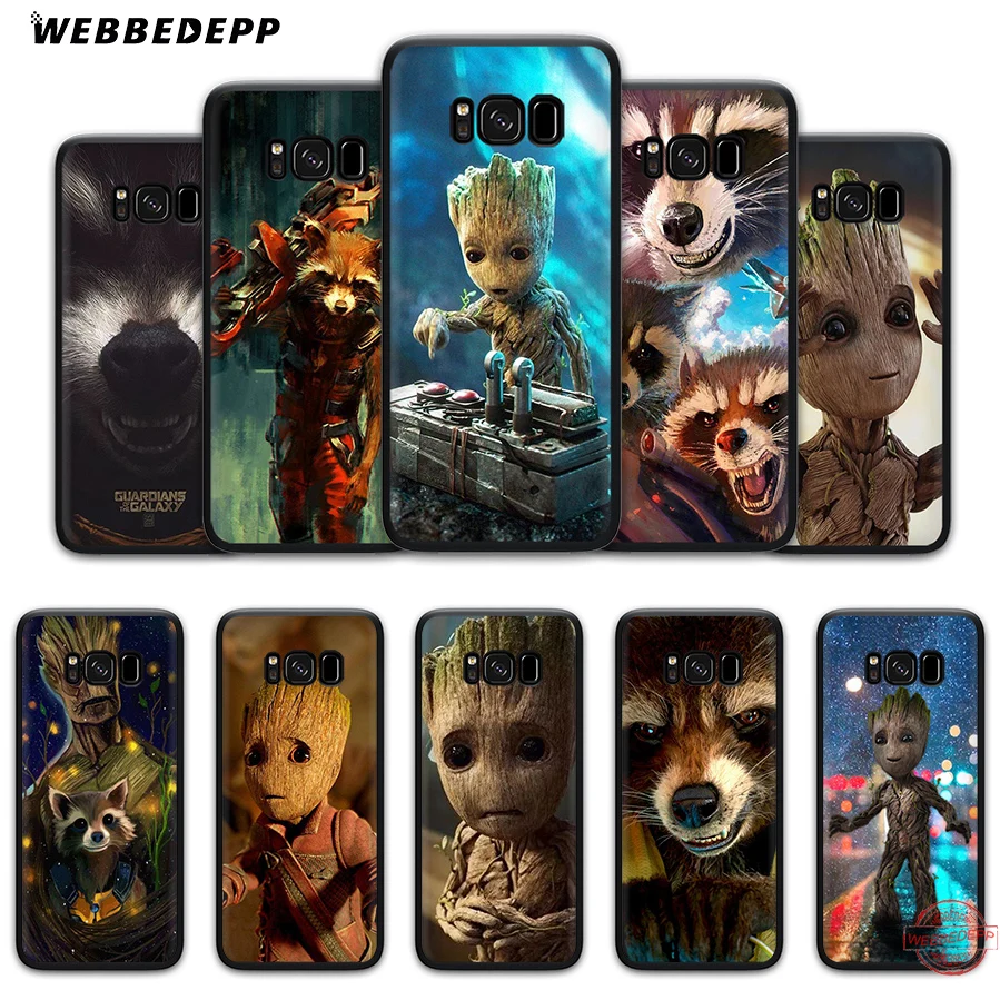 WEBBEDEPP Guardian Rocket Raccoon Groot Soft Case for Samsung J4 J6 Prime Plus J8 2018 J7 Dou A20E A70S A51 A71 A81 A91 | Мобильные