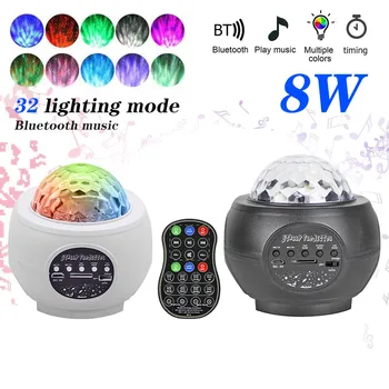 

LED Laser Projector Light Starry Sky Water Waving USB Bluetooth Music Player Remote Control Timing Sound-Activated Night Lamp