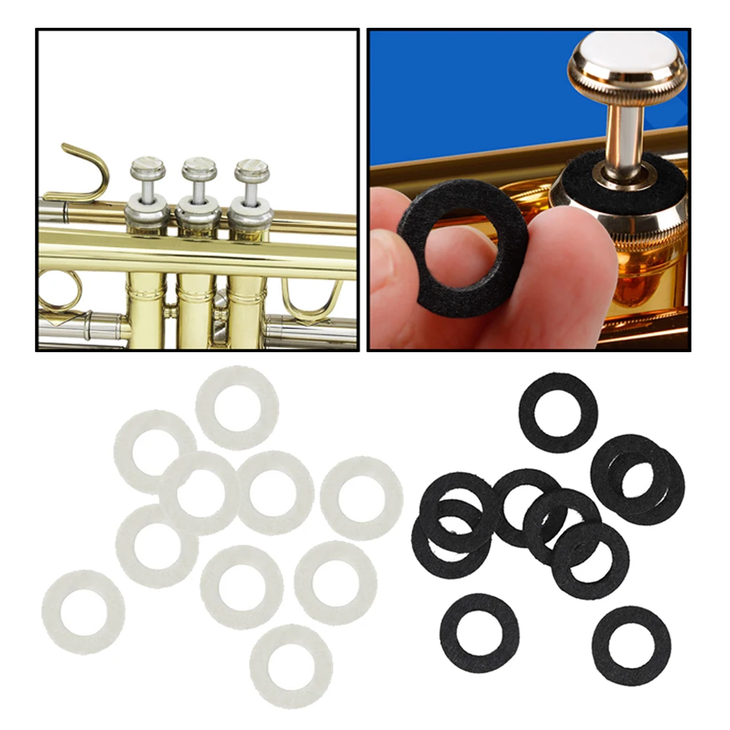 Set of 10pcs Universal Trumpet Trombone Cornet Valve Stem Felt Washer Pads Accessories Trumpets Instrument Cleaning Kit Set of 10pcs Universal Trumpet Trombone Cornet Valve Stem Felt Washer Pads Accessories Trumpets Instrument Cleaning Kit