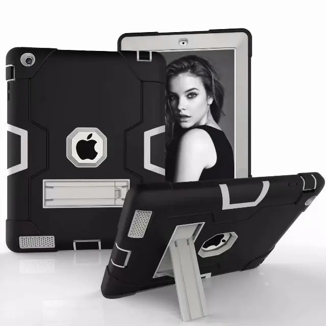 Heavy Duty Прочный противоударный PC Дети непромокаемая гибридный защитный чехол для iPad 2/3/4 9,7 дюймов всего тела безопасный Чехол+ подставка для ручек