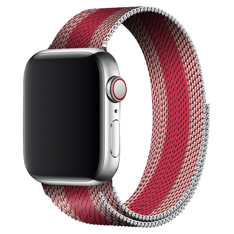 Розовый/красный Milanese Loop Band 40 мм ремешок для Apple Watch Series 4 44 мм Женский браслет женский браслет для Iwatch 38 42 мм