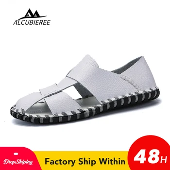 

2020 New Sandals Men Genuine Leather Casual Men Sandals Comfortable Outdoor Flat Men Sandals Hot Sale Shoes Large Size