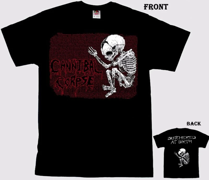 CANNIBAL CORPSE- Butchered At Birth- death metal band-Tshirt-sizesS to 6XL |