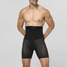 Для мужчин тела Формирующие шорты подтягивающее ягодицы Высокая Талия утягивающий корсет трусики живот Мужское нижнее белье Управление леггинсы для занятий спортом, брюки Корректирующее белье