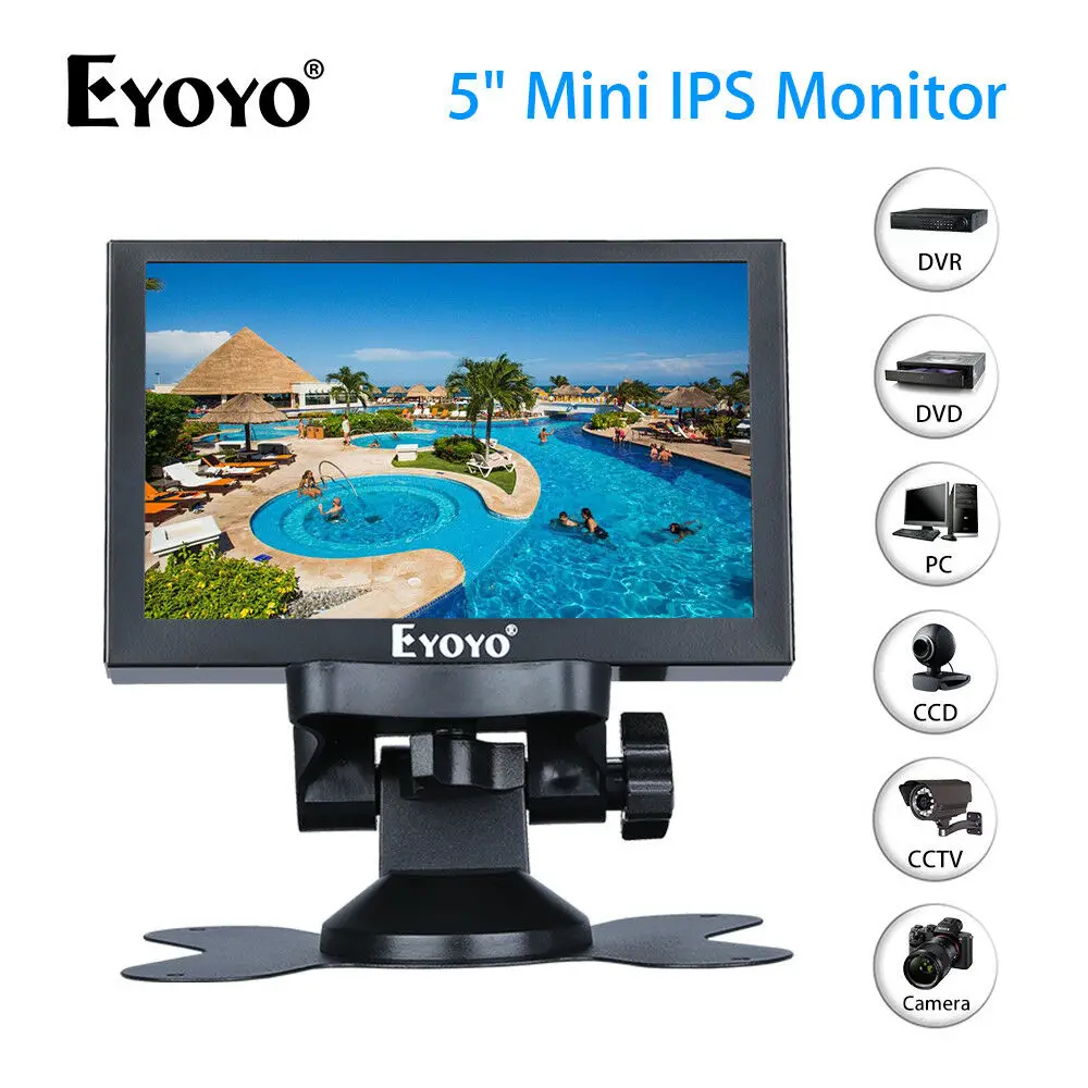 

EYOYO 5" Mini IPS Monitor 800x480 Resolution Car Rear View TFT LCD Screen