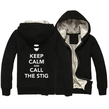 

KEEP CALM AND CALL THE STIG Man Boy Parkas Full Zip Coat Plus Velvet Autumn Winter Couple Clothes ZIIART