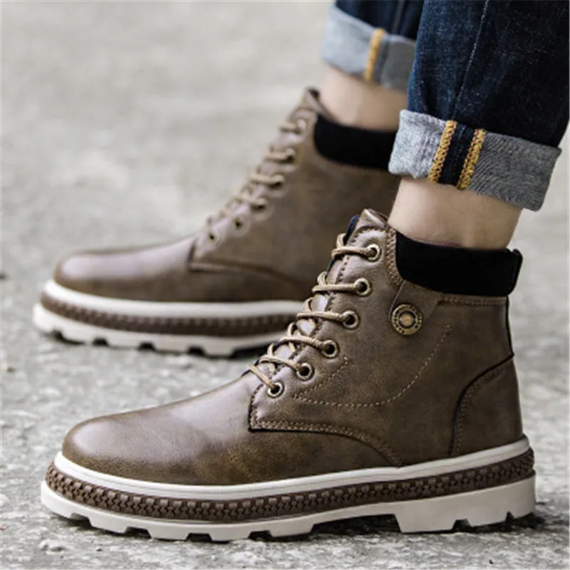 Высококачественные мужские ботильоны; мужские кожаные ботинки; botas hombre; Мужская обувь; мужские ботинки; Осенняя обувь; Buty Meskie Zapatos De Hombre