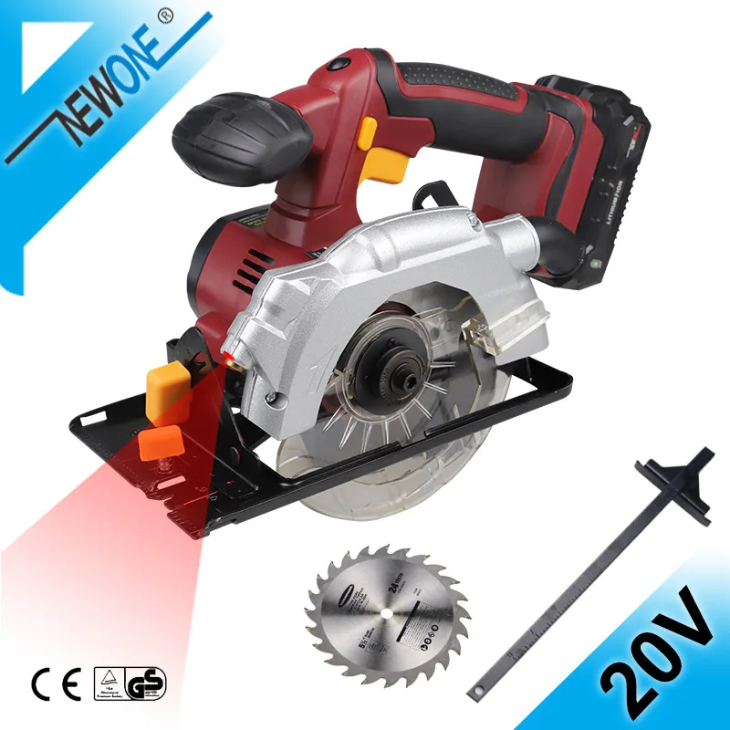 

20V Cordless 5.5-Inch Circular Saw With 1PC 140mm Disc Saw Blades Electric Woodworking Tools4000mAh Li-ion Circular Saw NEWONE