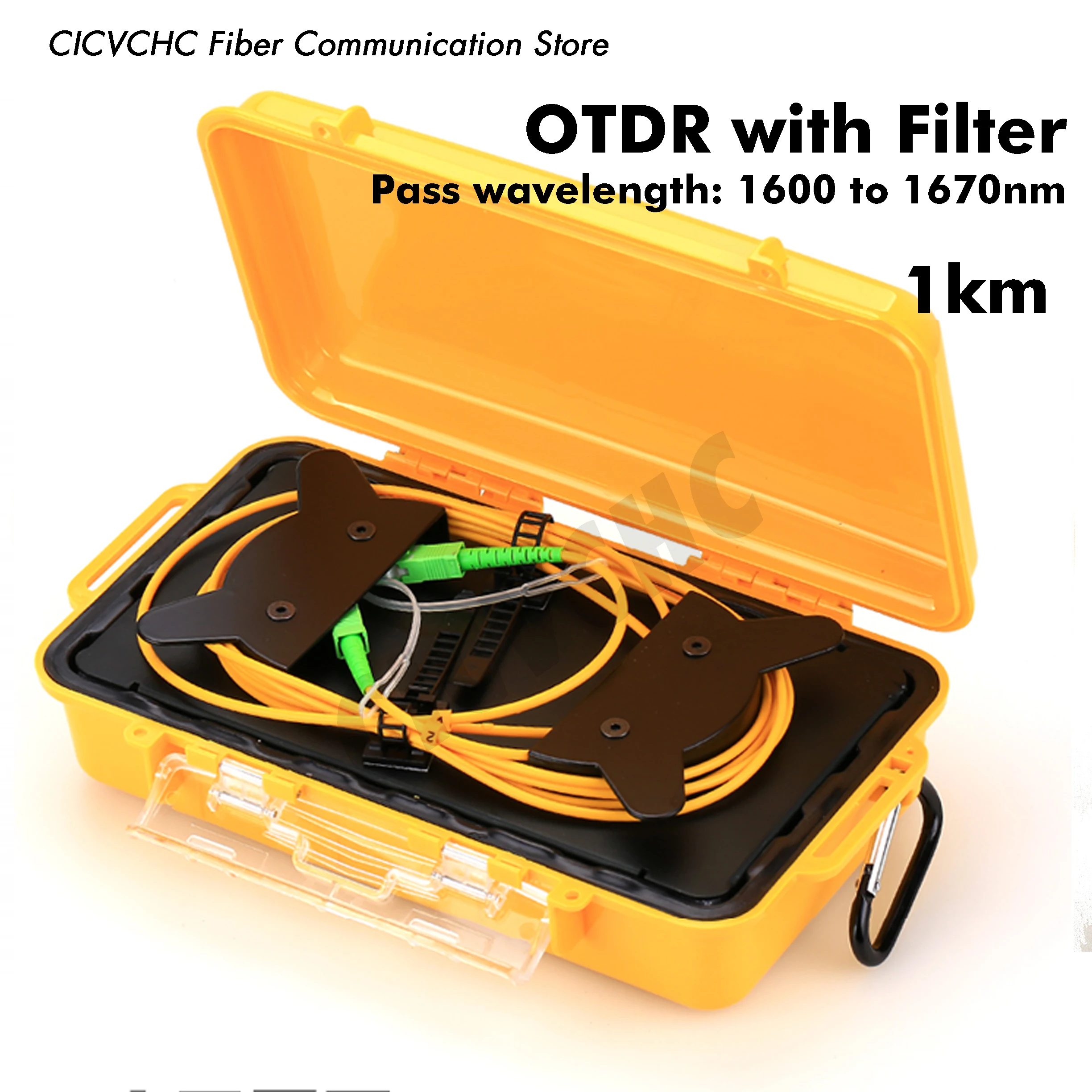 Filtered 1625nm Live Fiber Filter with OTDR Launch Cable Box  1km SC APC to SC APC Single Mode