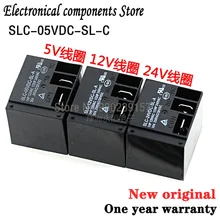 100% original novo um ano de garantia 10 pces SLC-05VDC-SL-C SLC-12VDC-SL-C SLC-24VDC-SL-C relé 5v 12v 24v