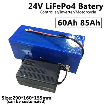 

GTK LiFepo4 24V 60Ah/85Ah lithium battery pack greenworks with BMS for 3600w power tools inverter go cart+10A charger