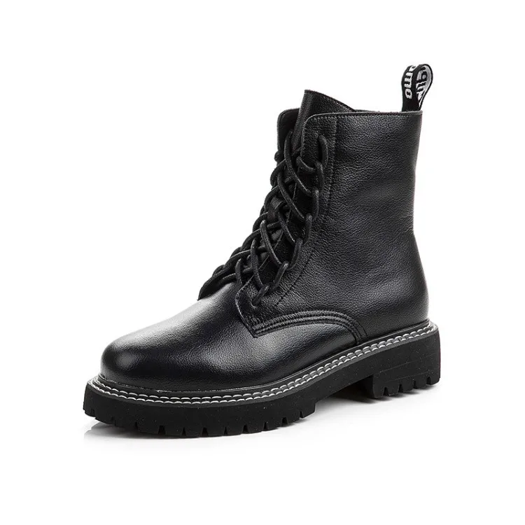 

Authentic leather Martin boots with high-quality and fashionable style, simple and easy-to-match net red women's boots