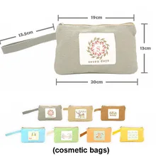 5 шт./партия, Новое поступление, качественная эко переработанная хлопковая косметичка из парусины на молнии