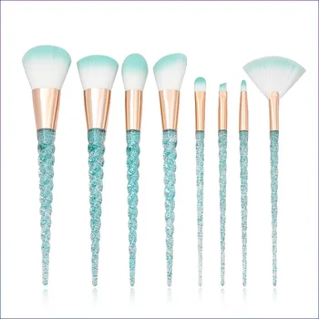 

8pcs Transparent Red-Point Diamond handles Makeup Brushes Set Face Make Up Brushes Loose Powder Eye Brush Cosmetic Makeup Tools