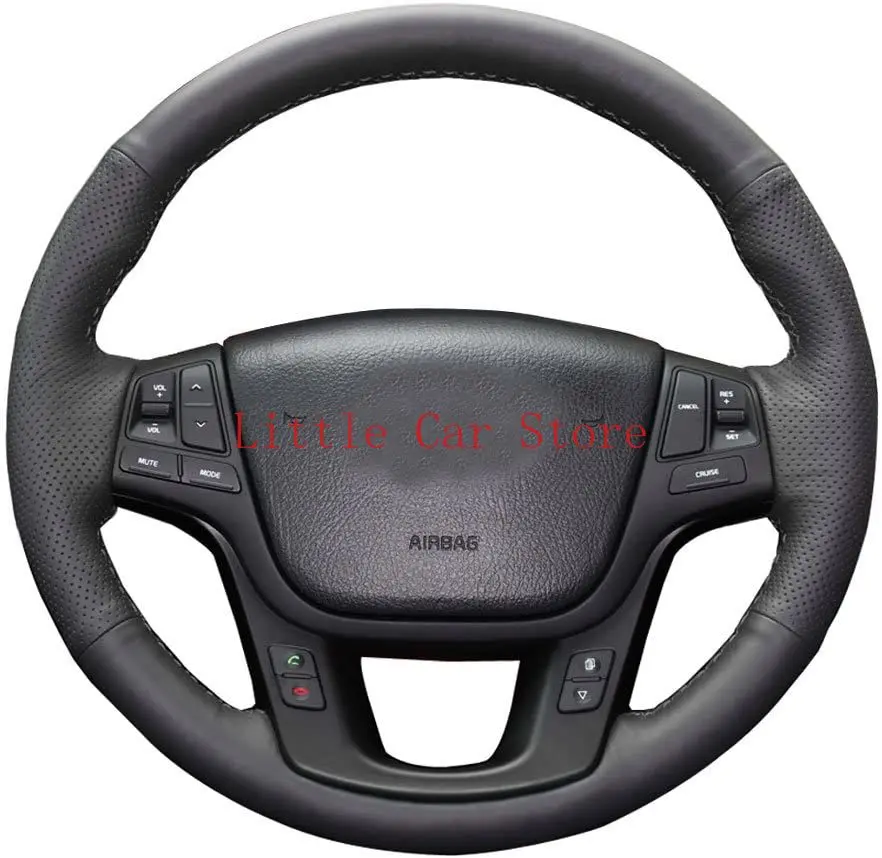 

DIY Car Steering Wheel Cover For 2011-15 Kia Sorento SX SXL SUV Cadenza Sedan 2014-16 Interior Accessories Black Leather
