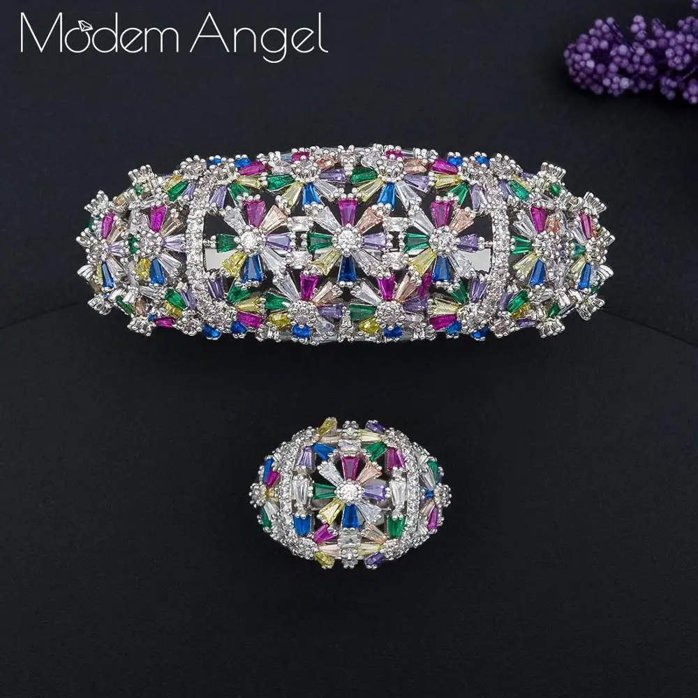 Комплект колец и браслета ModemAngel с фианитами для женщин | Украшения аксессуары