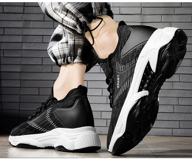 Mesh Lift Turnschuhe Mann Aufzug Schuhe Höhe Erhöhen für Männer Komfort Atmungsaktive Casual Einlegesohle 8cm Heels Mokassins Größere Männlich – Detail 15