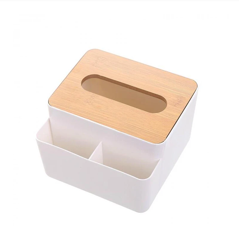 Деревянная крышка пластиковая коробка для одноразовых салфеток Держатель кухонная офисная коробка для хранения Домашний Органайзер скатерть коробка - Цвет: square