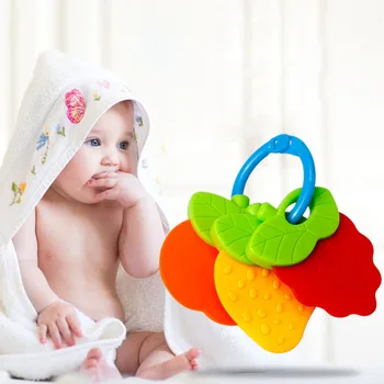 

Infant Baby Kid Baby Fruit Pattern Teether Food Grade Silicone Soother Chewable Teething Toy Newborn Child Soother Pacifiers